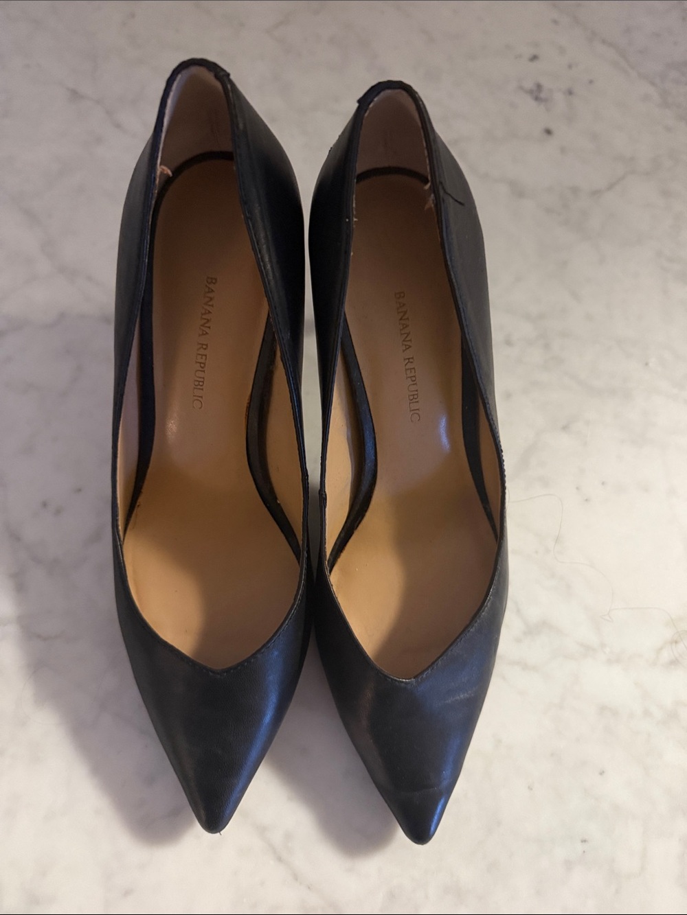 Banana Republic Black Leather Pointed Heels